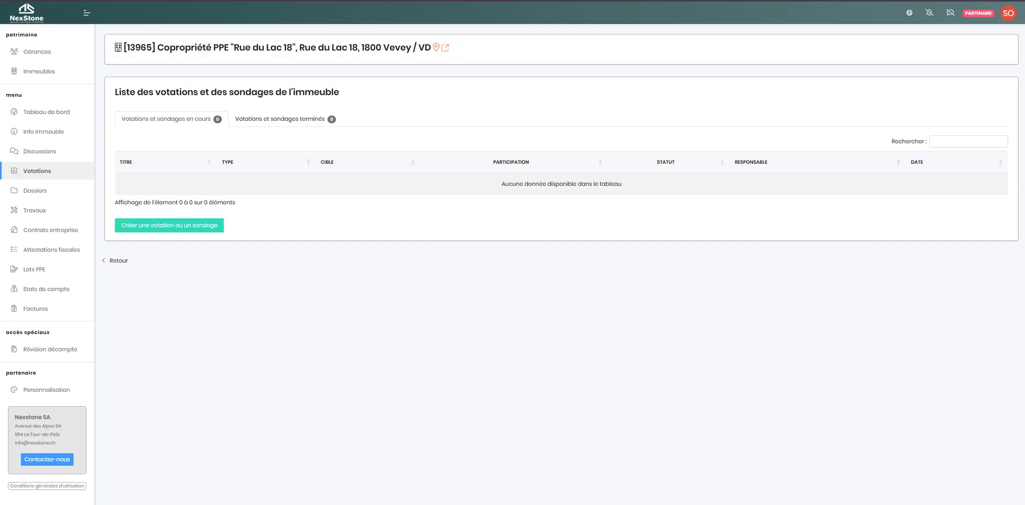 Voting and survey module in the Nexstone co-owner portal